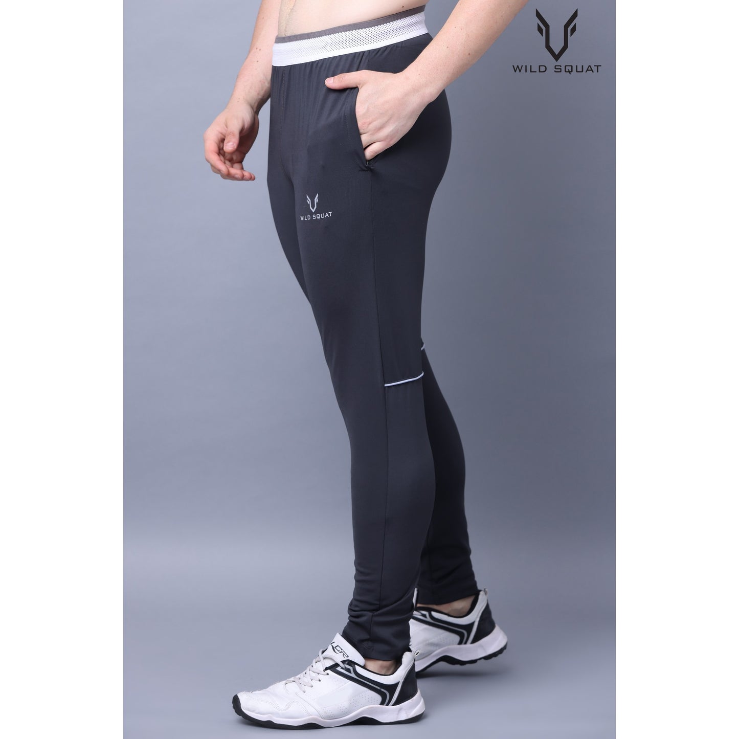Draw Cord Elastic Plain Lycra Track - Black