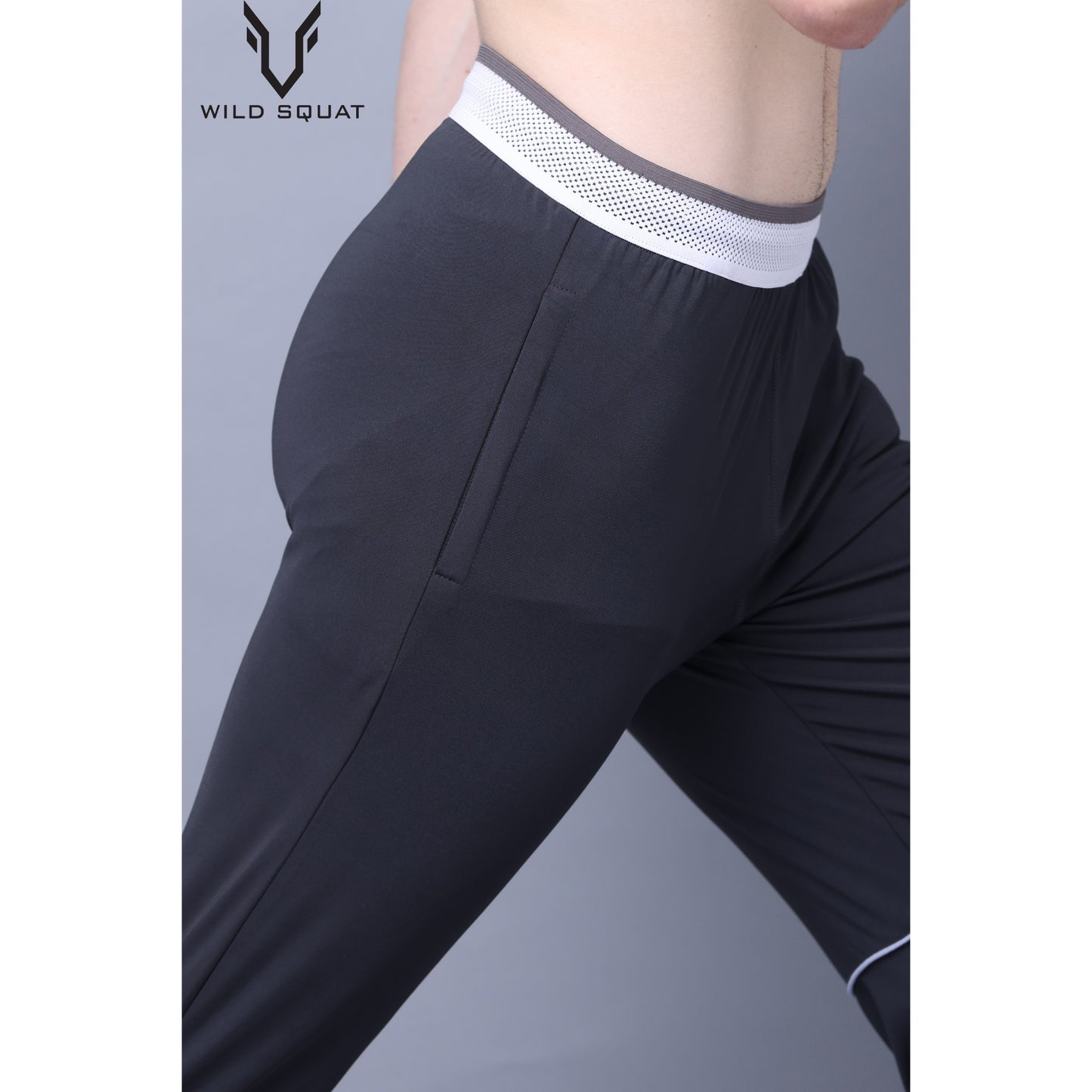Draw Cord Elastic Plain Lycra Track - Black