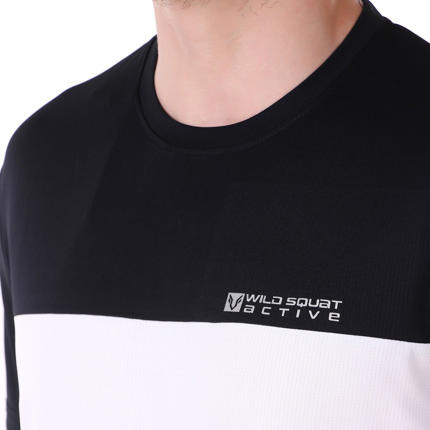 Half & Half Dot Knit T-Shirt - White