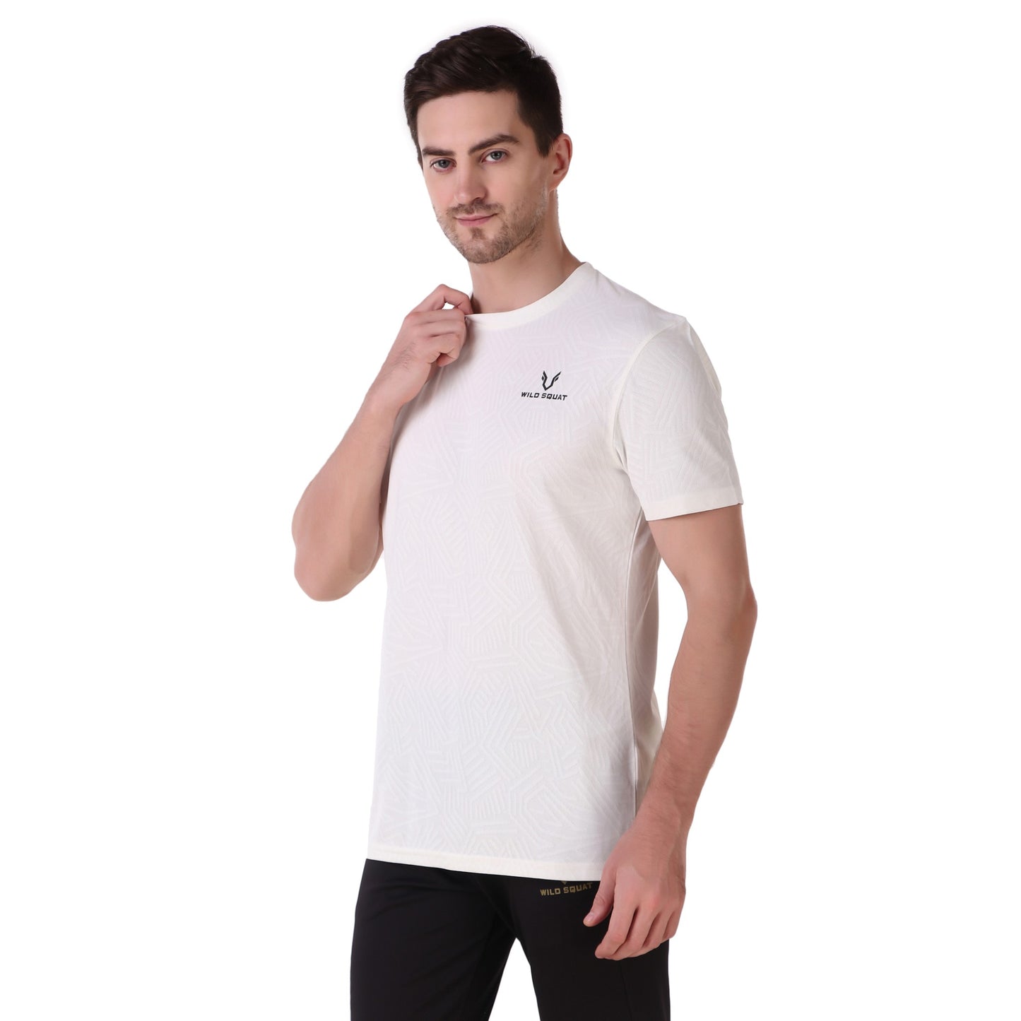 Breathable Jacquard T-Shirt - White