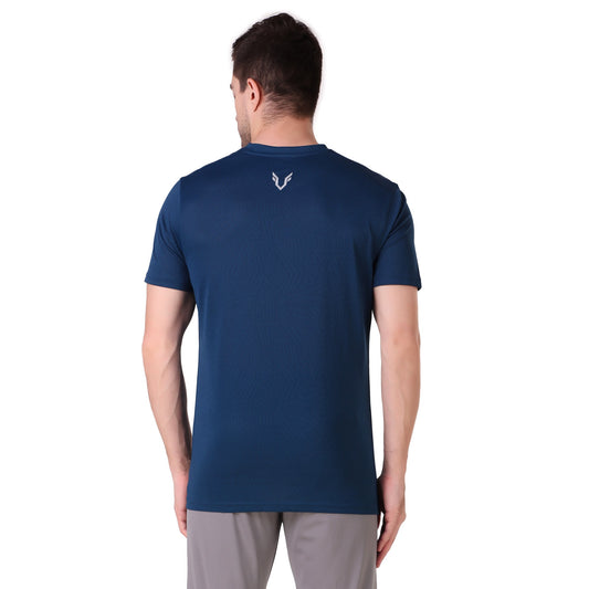 Breathable Jacquard T-Shirt - Navy