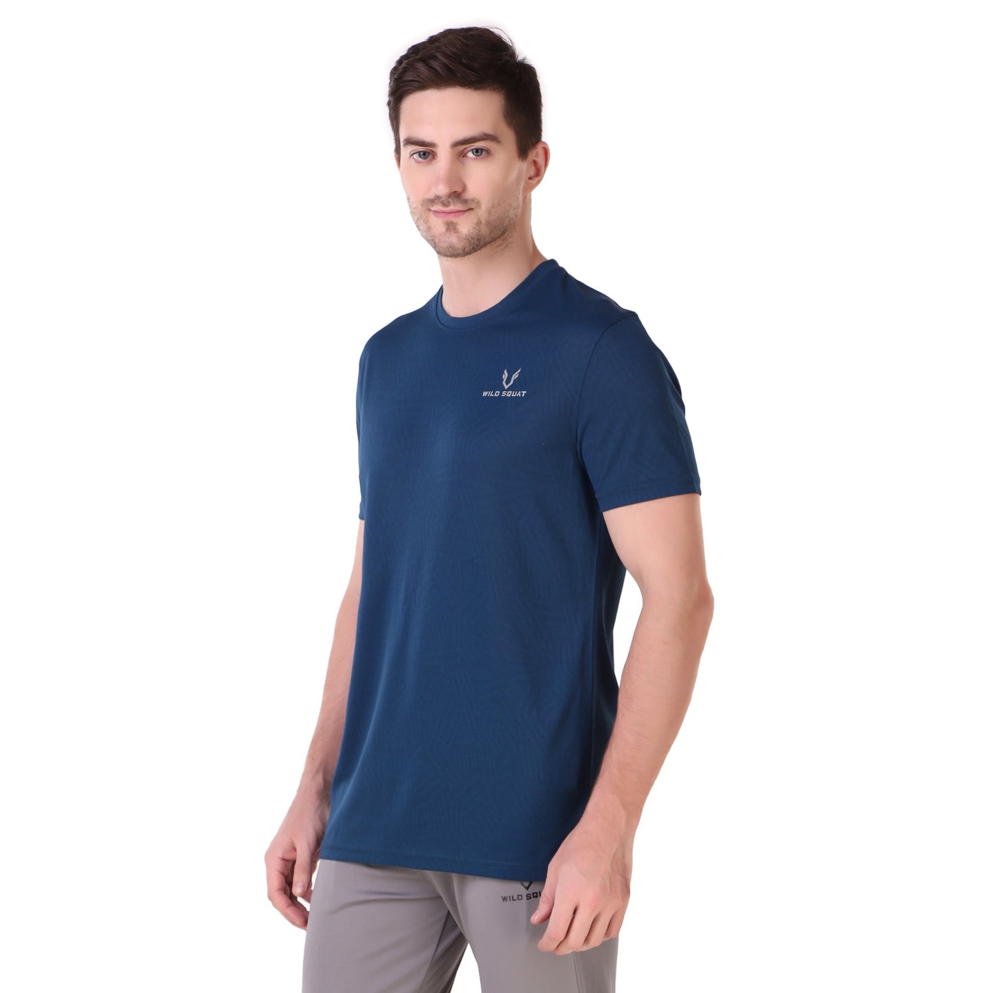Breathable Jacquard T-Shirt - Navy