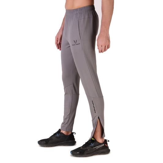 Bottom Zipped Lycra Track -Mid Grey