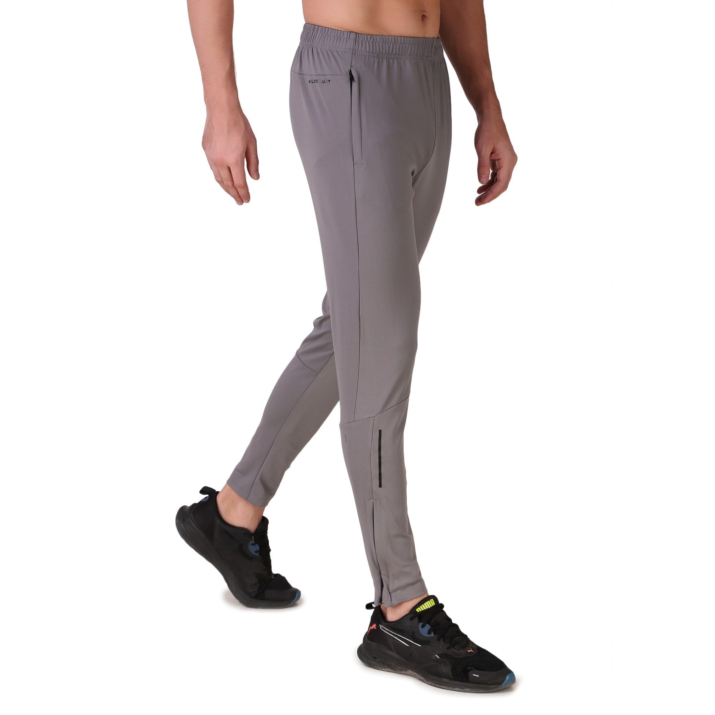 Bottom Zipped Lycra Track -Mid Grey