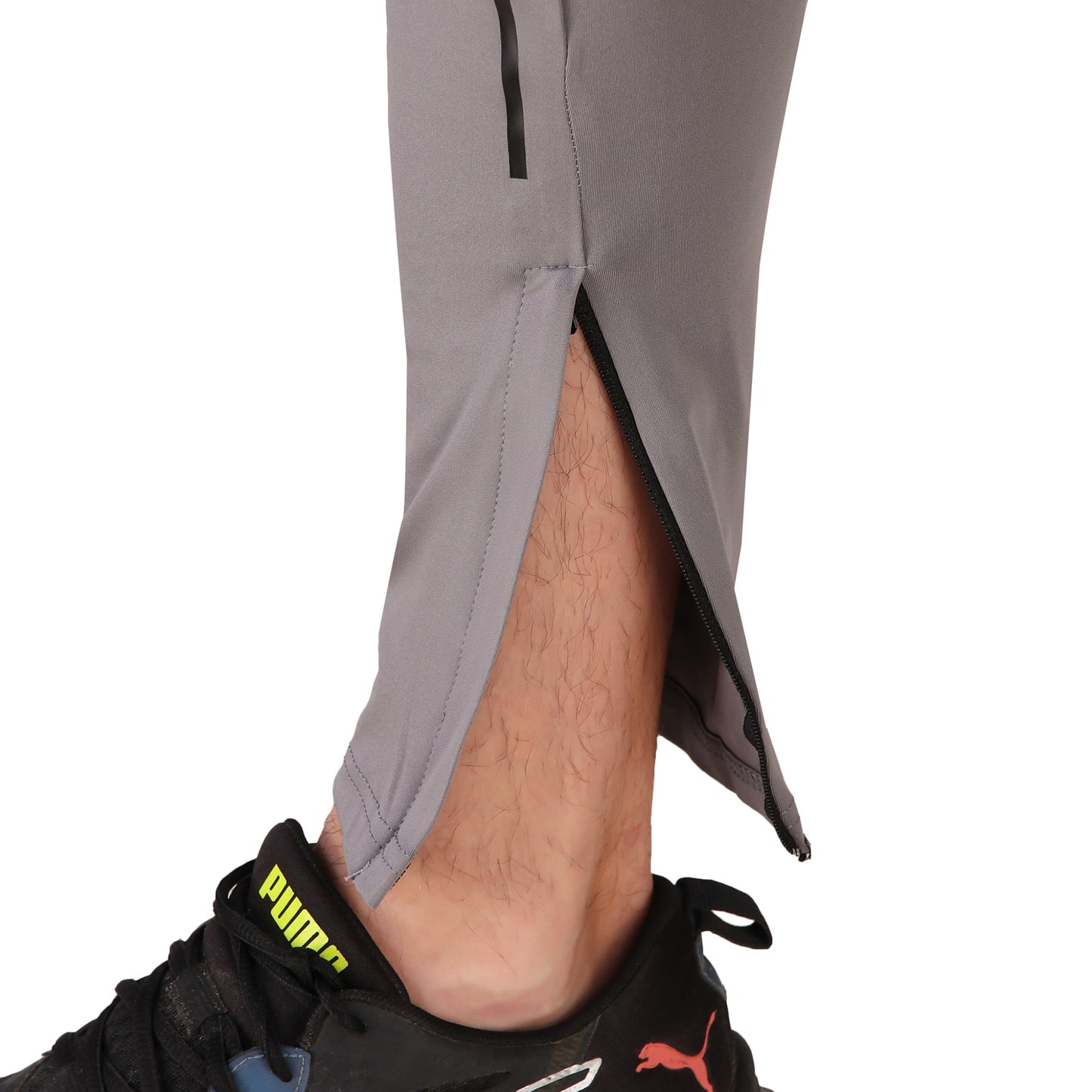 Bottom Zipped Lycra Track -Mid Grey
