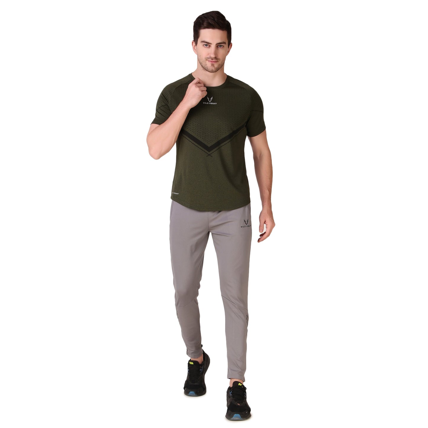 Partly Sublimated Dual Tone T-Shirts - Olive Green
