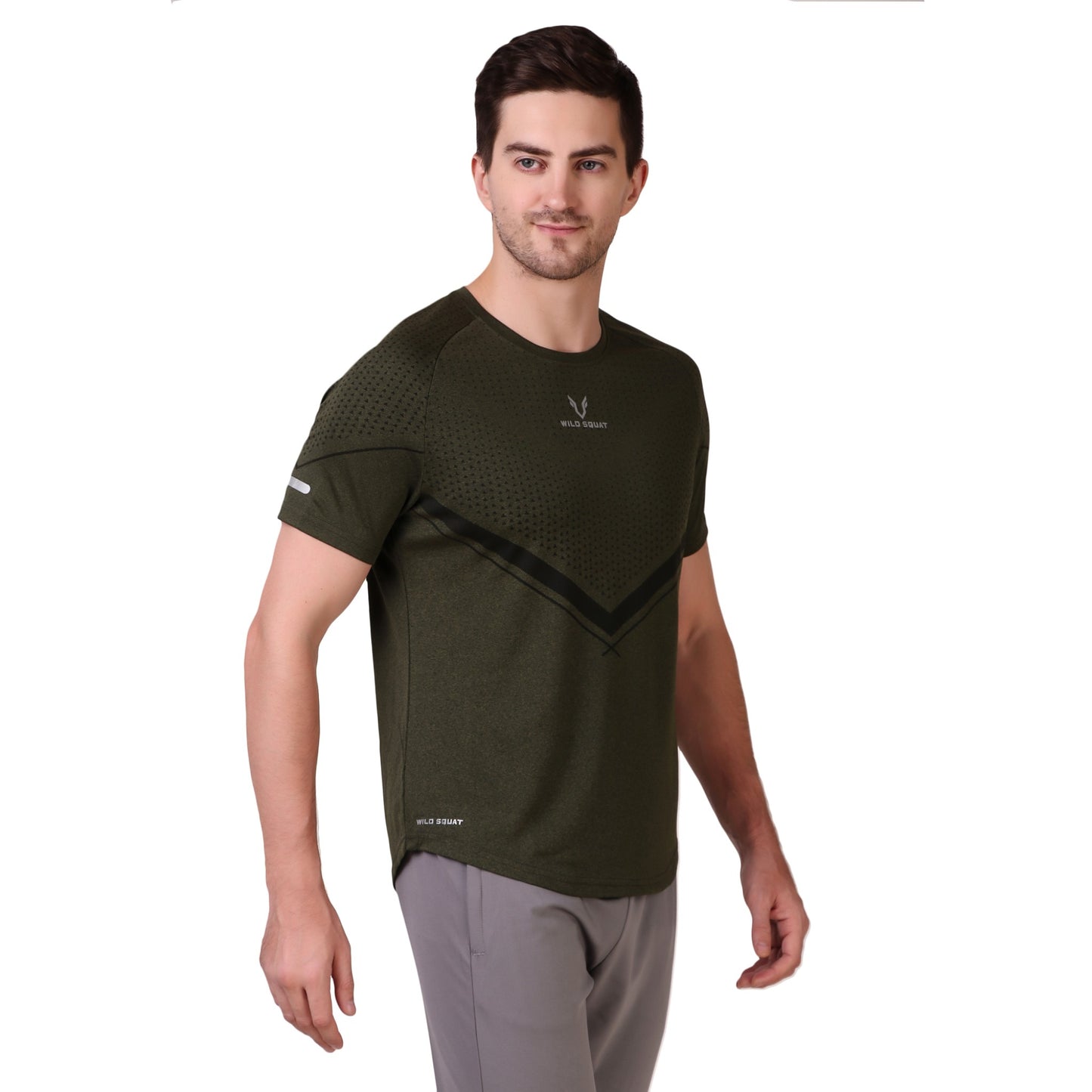 Partly Sublimated Dual Tone T-Shirts - Olive Green