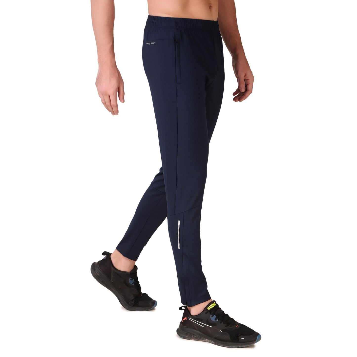Bottom Zipped Lycra Track - Black