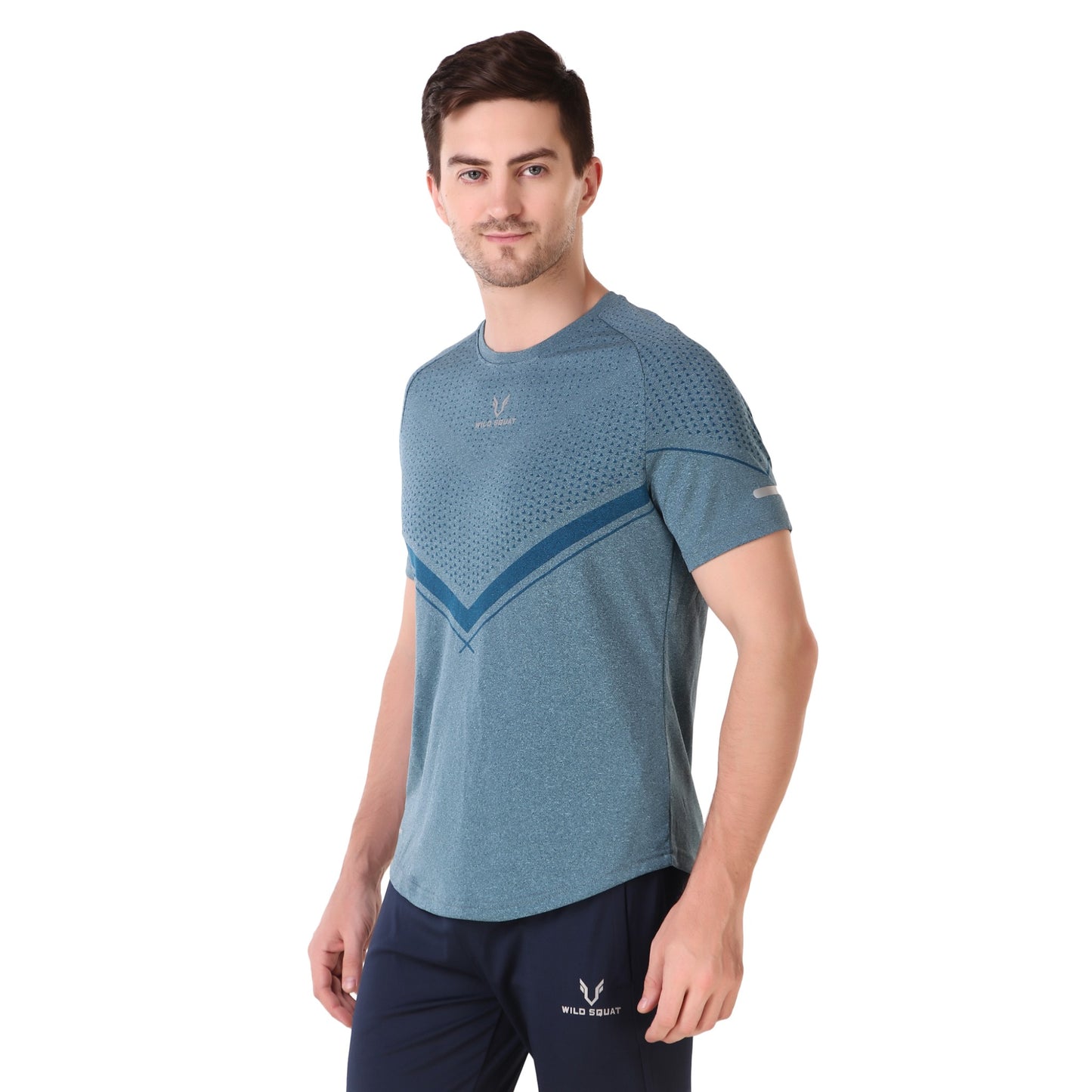 Partly Sublimated Dual Tone T-Shirts - Sea Blue