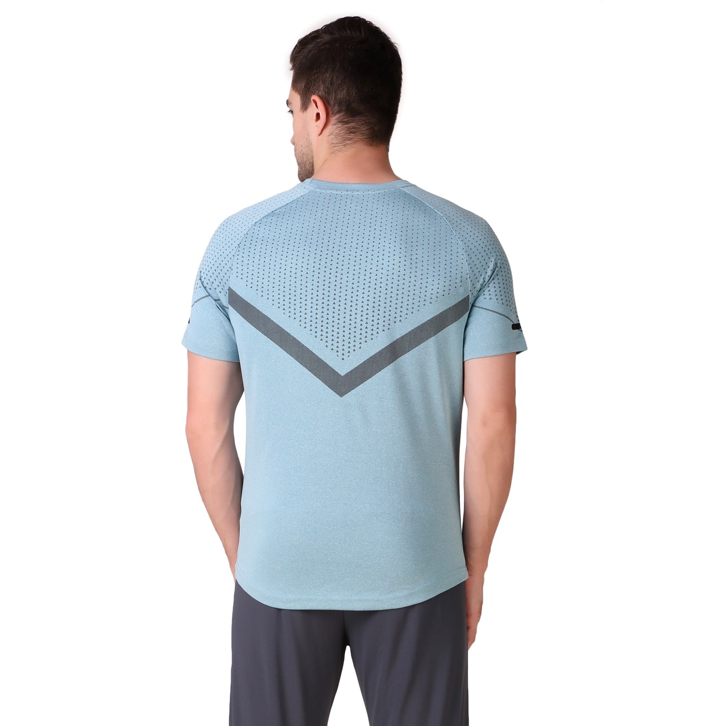 Partly Sublimated Dual Tone T-Shirts - Sky Blue