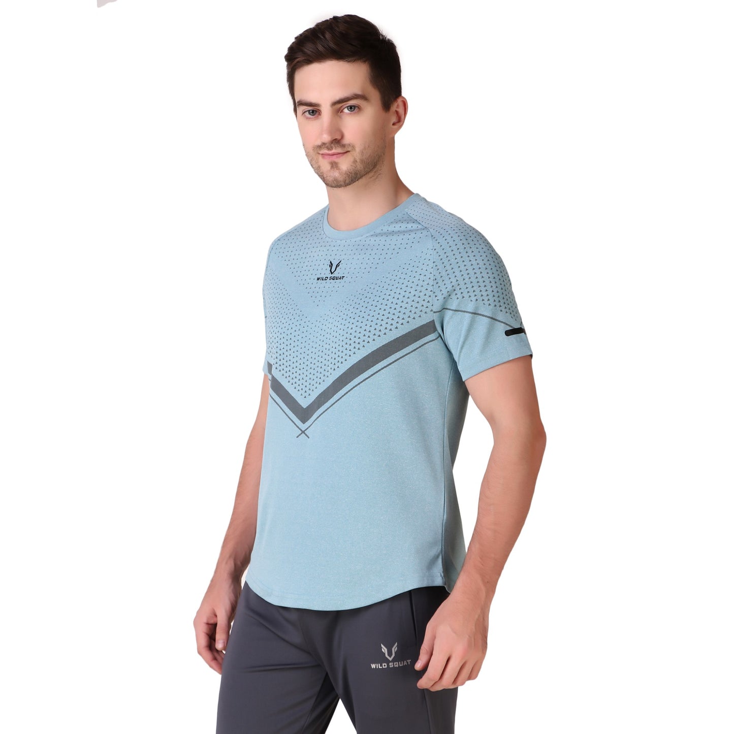 Partly Sublimated Dual Tone T-Shirts - Sky Blue