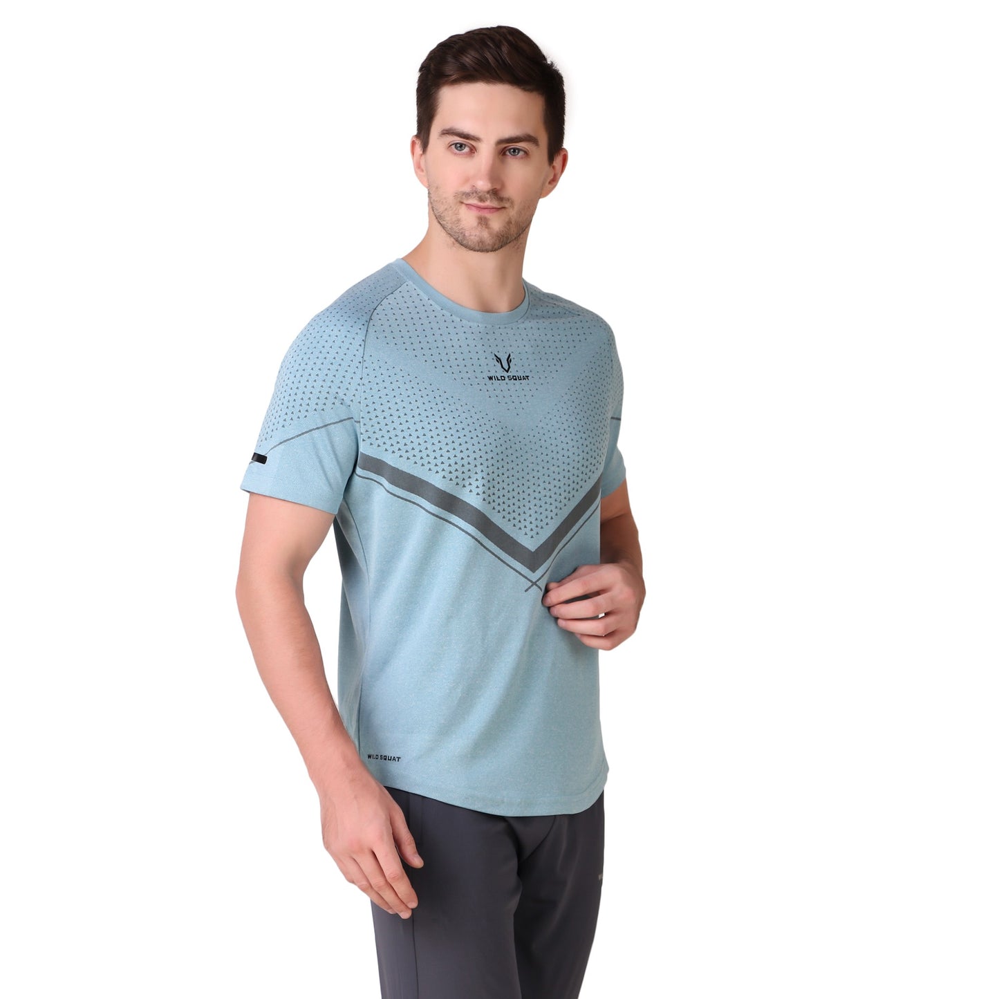 Partly Sublimated Dual Tone T-Shirts - Sky Blue