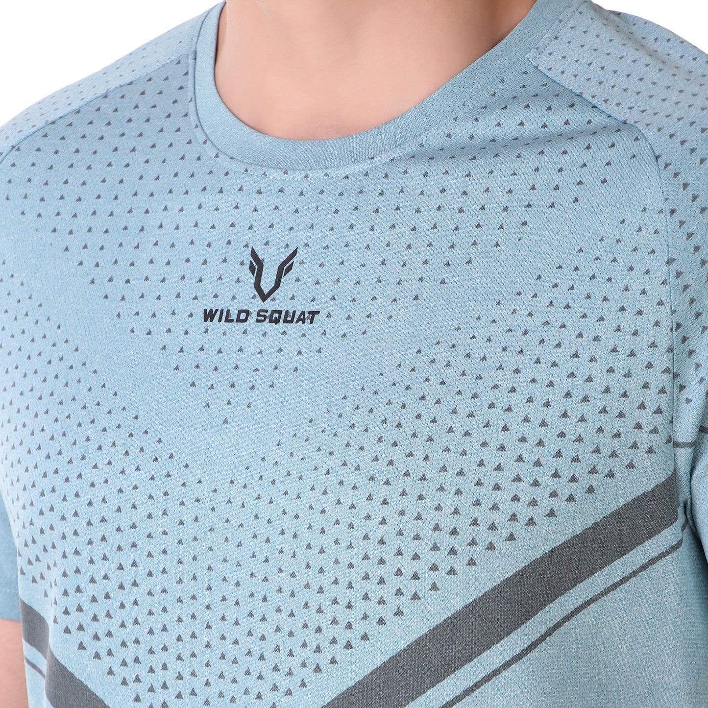 Partly Sublimated Dual Tone T-Shirts - Sky Blue