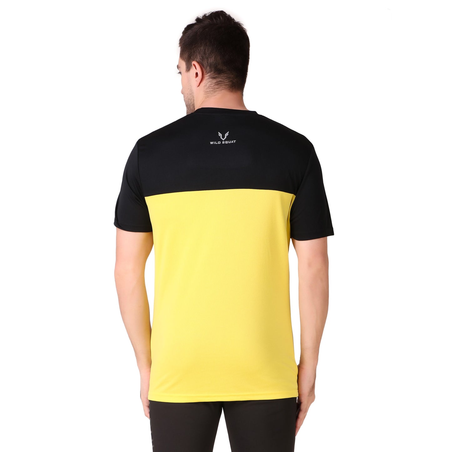 Half & Half Dot Knit T-Shirt - Yellow