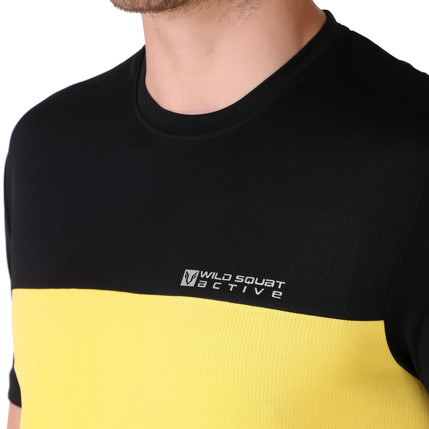 Half & Half Dot Knit T-Shirt - Yellow