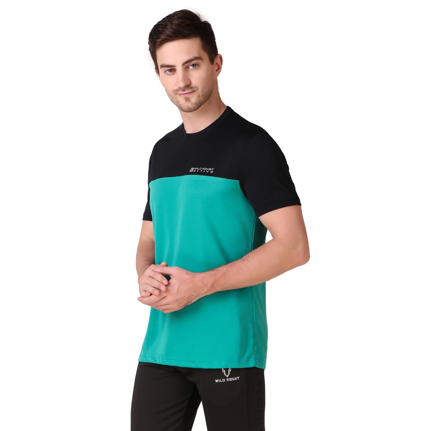 Half & Half Dot Knit T-Shirt - Super Rare Jade