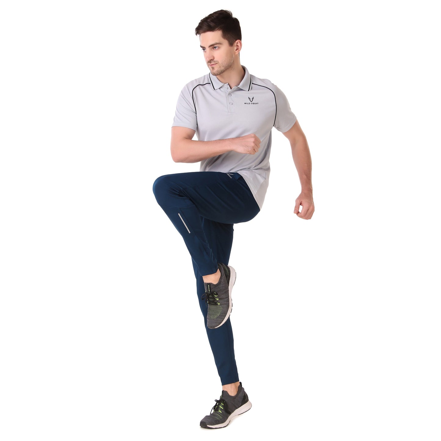 Bottom Zipped Lycra Track - Navy