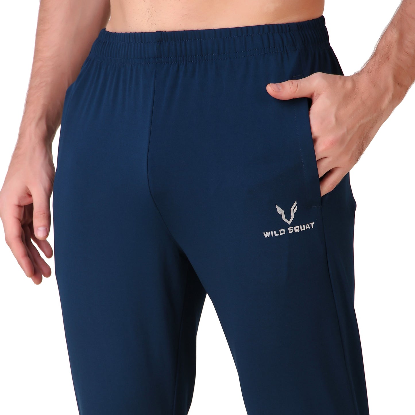 Bottom Zipped Lycra Track - Navy
