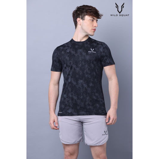 Fully Sublimated Dot Knit T-Shirt - Black