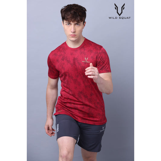 Fully Sublimated Dot Knit T-Shirt - Red