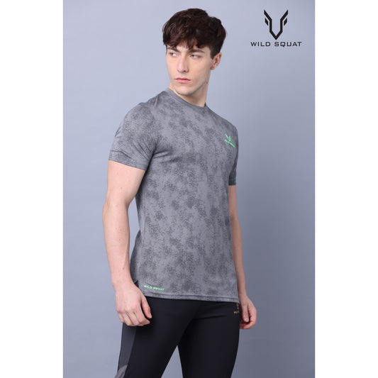 Fully Sublimated Dot Knit T-Shirt - Grey