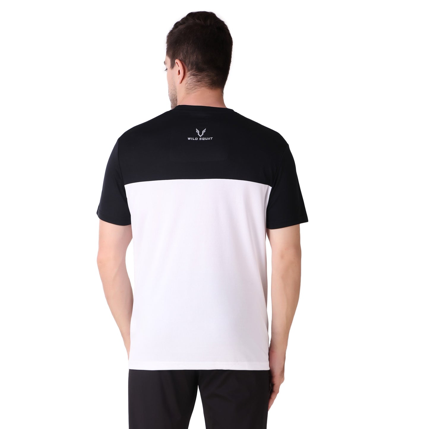 Half & Half Dot Knit T-Shirt - White