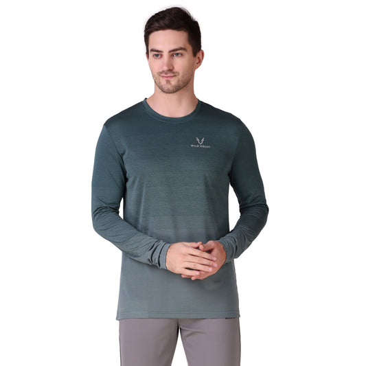 Full Sleeve Jacquard T-Shirt - Grey
