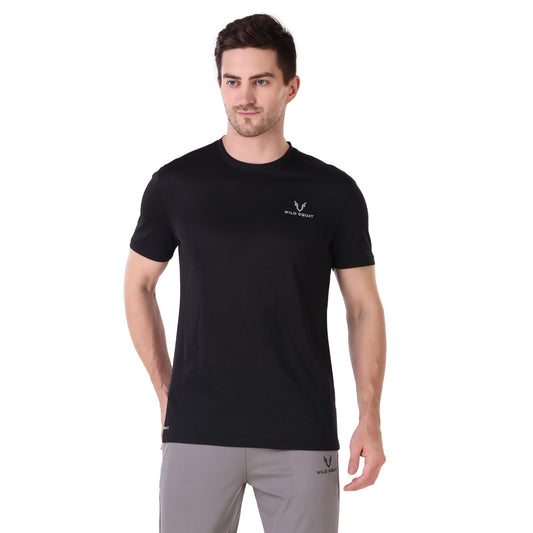 Breathable Jacquard T-Shirt - Black