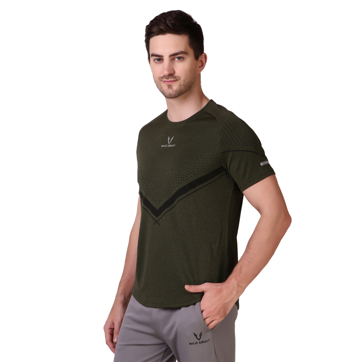Partly Sublimated Dual Tone T-Shirts - Olive Green