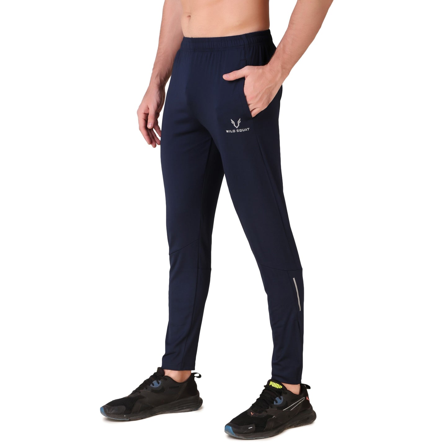 Bottom Zipped Lycra Track - Black