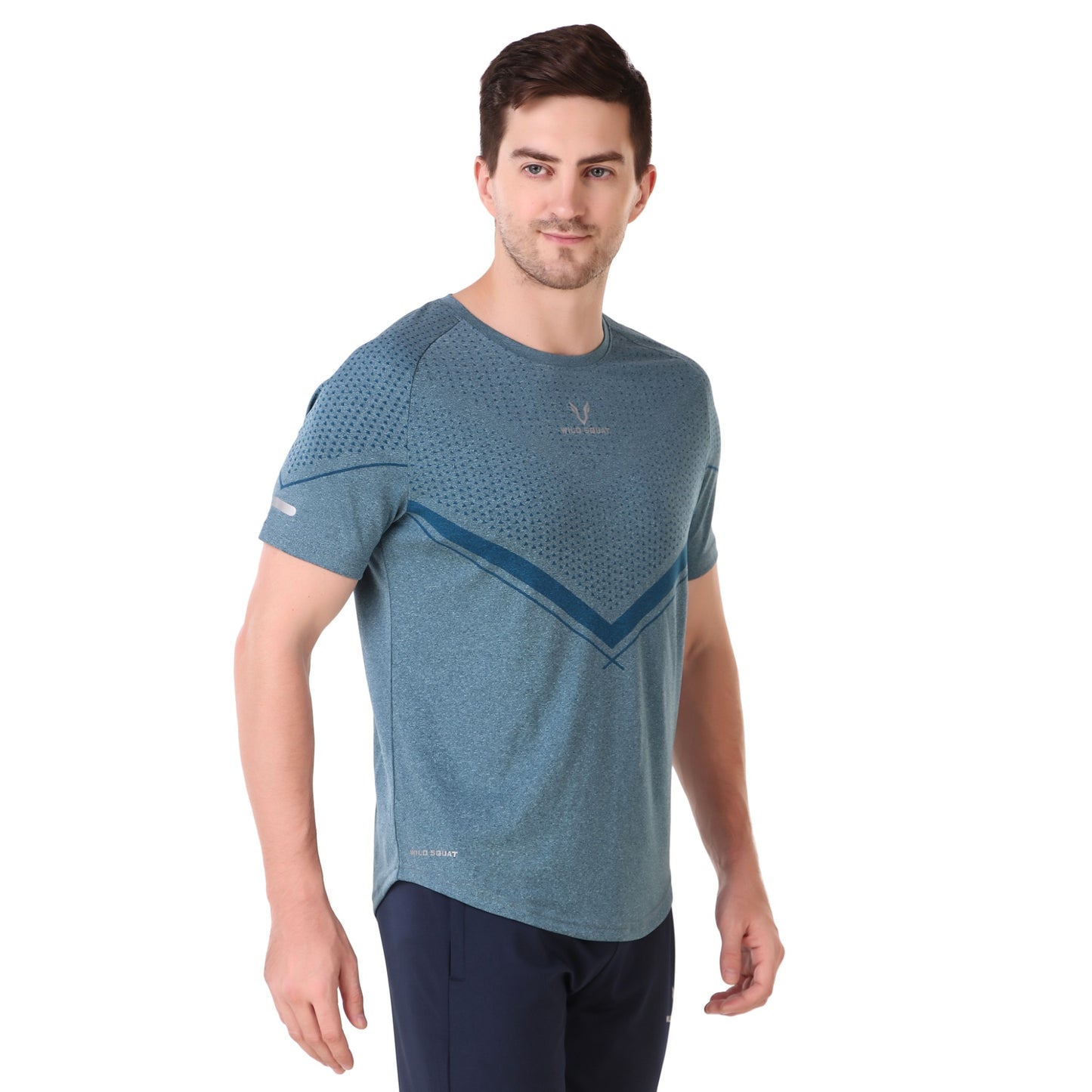 Partly Sublimated Dual Tone T-Shirts - Sea Blue