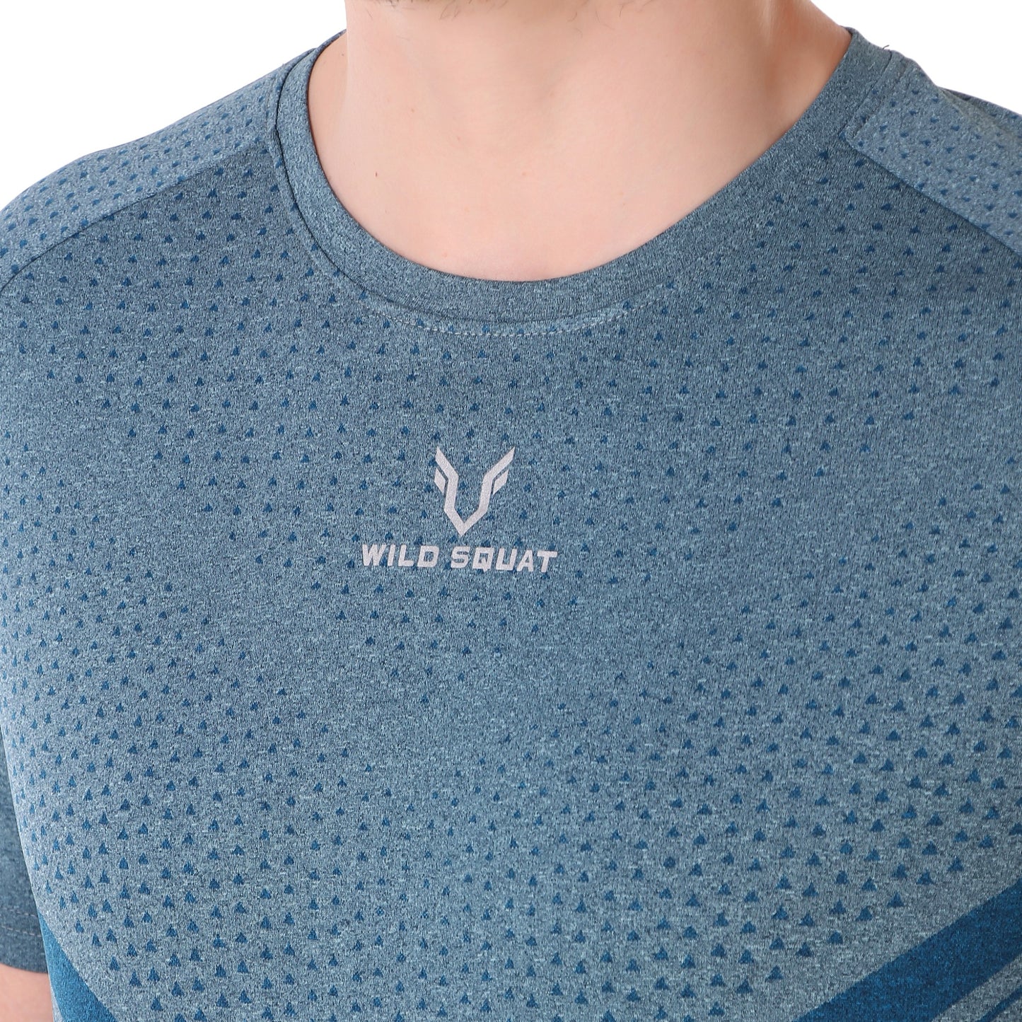 Partly Sublimated Dual Tone T-Shirts - Sea Blue