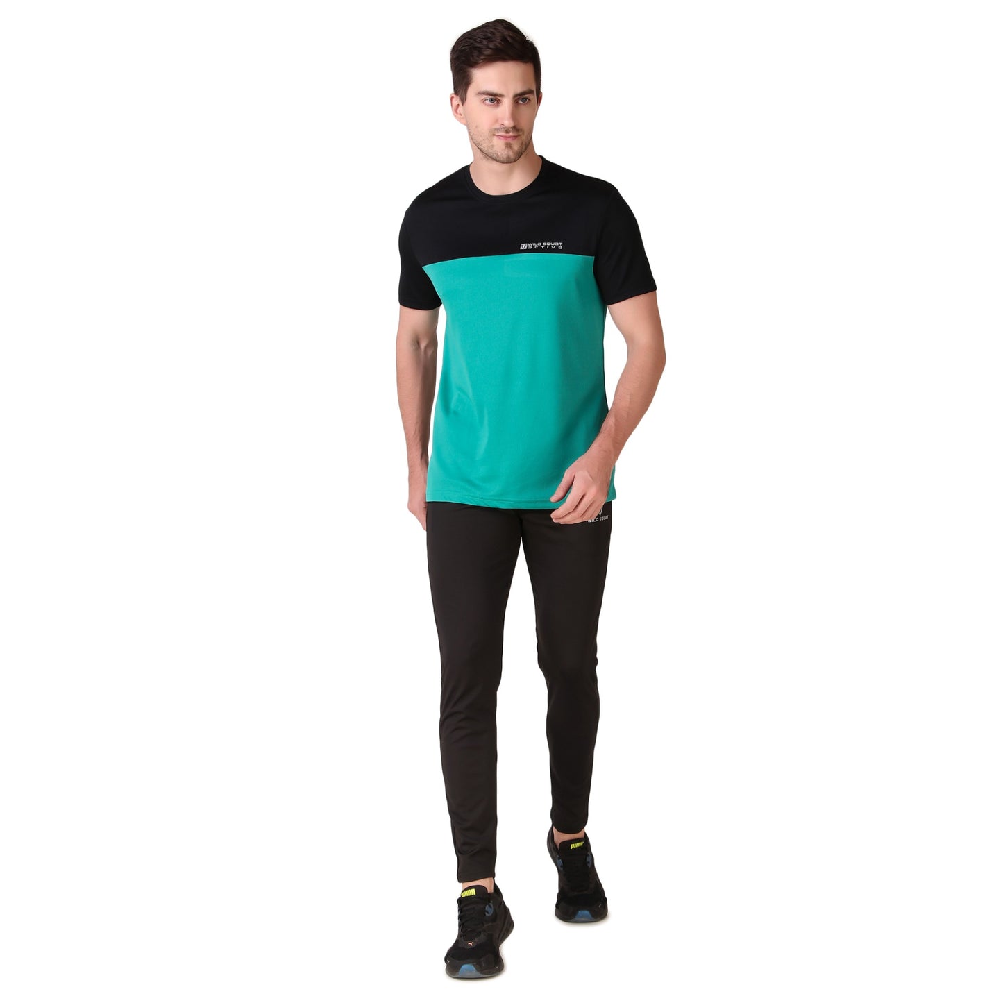 Half & Half Dot Knit T-Shirt - Super Rare Jade