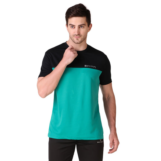 Half & Half Dot Knit T-Shirt - Super Rare Jade