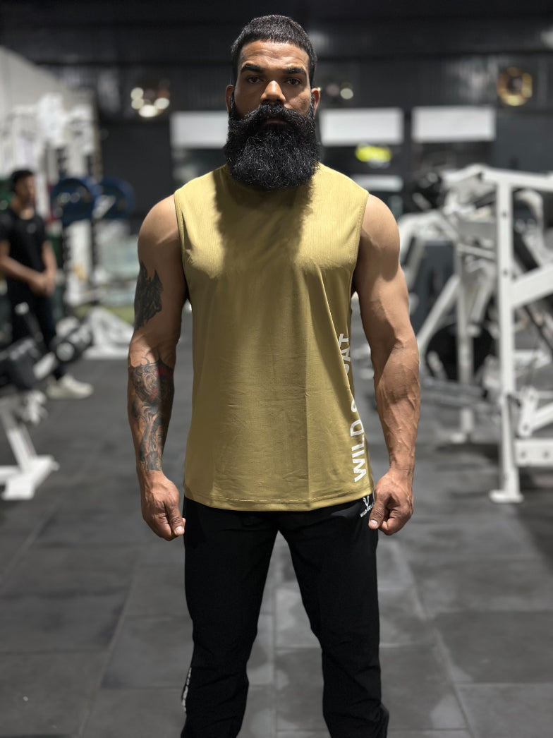 Pro-Fit Sleeveless Gym Tee - Mustard