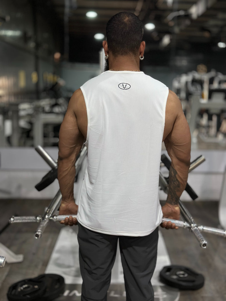 Pro-Fit Sleeveless Gym Tee - White