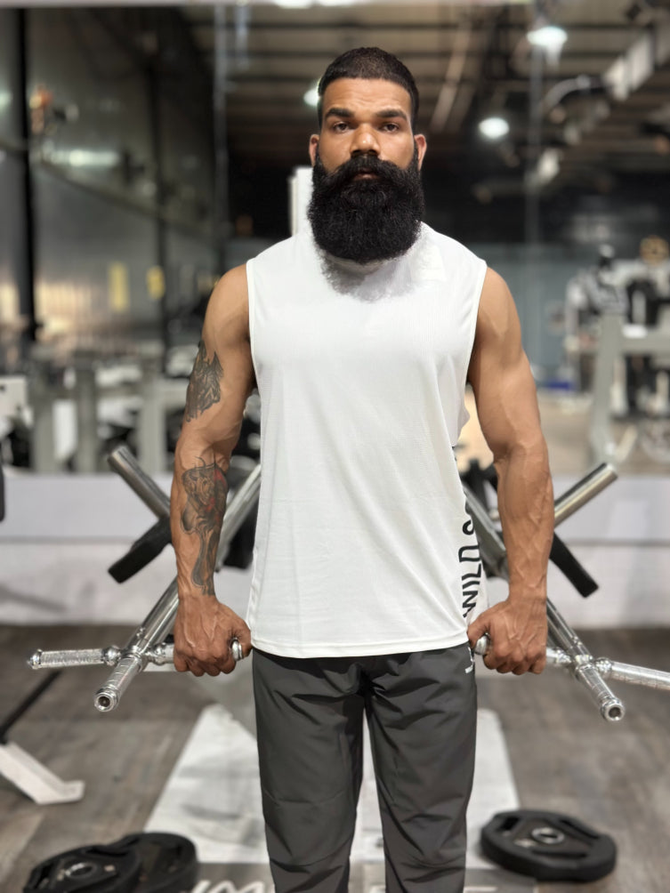 Pro-Fit Sleeveless Gym Tee - White