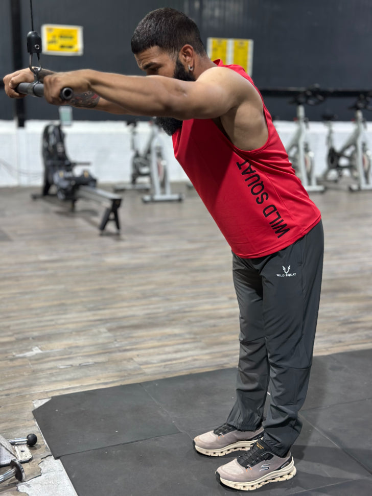 Pro-Fit Sleeveless Gym Tee - Red