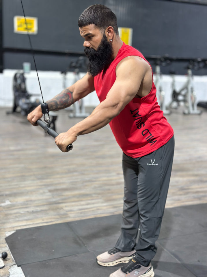 Pro-Fit Sleeveless Gym Tee - Red